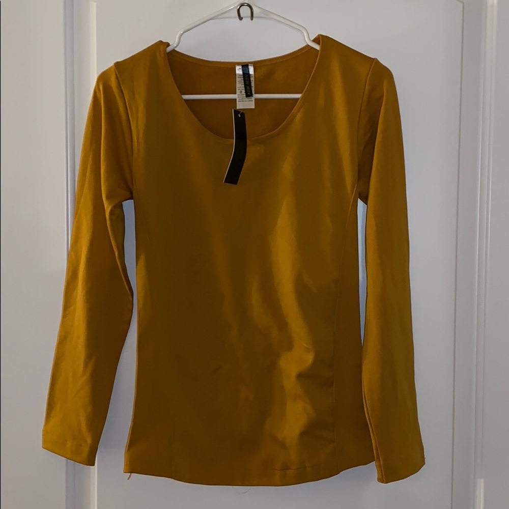 NWT!! Boutique Soft Golden Mustard Long Sleeve Top